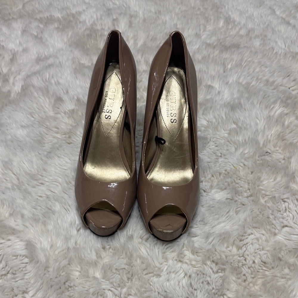 Guess Women's Brown Peep Toe Heels